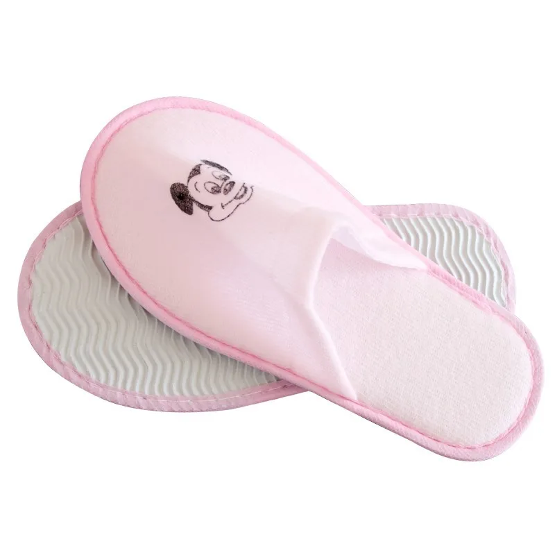 Sapatos de Hóspedes Pçs dos Desenhos Animados Azul Rosa Hotel Crianças Chinelos Meninas Meninos Descartáveis Towelling Viagem Spa 5 4 Home & Garden