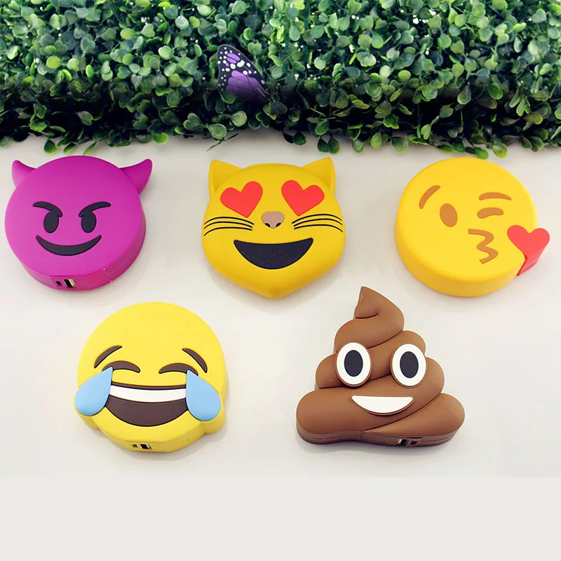 Sibaina 2000mah Poops Emoji Power bank Battery Portable Cute Cartoon Phone Battery Charger For LG huawei