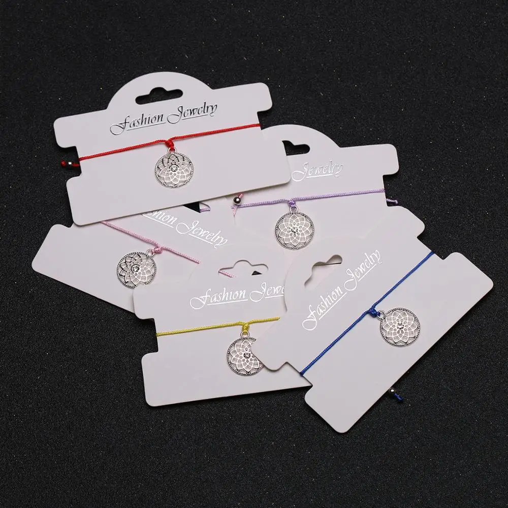 

Make a wish Card Bohemian Heart Dream Catcher Colorful Bracelet Set Female Fashion Birthday Gift