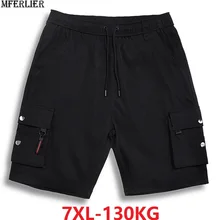 MFERLIER мужские шорты Карго спортивная летняя крутая уличная одежда большого размера 6XL 7XL карманные мужские черные свободные мужские s повседневные открытые шорты 48