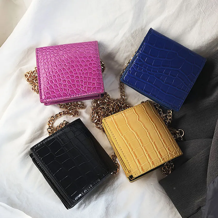 

Retro Crocodile Pattern Mini Small Square Bags For Ladies High Quality Pu Leather Shoulder Bag Female Casual Daily Purse Bolsa