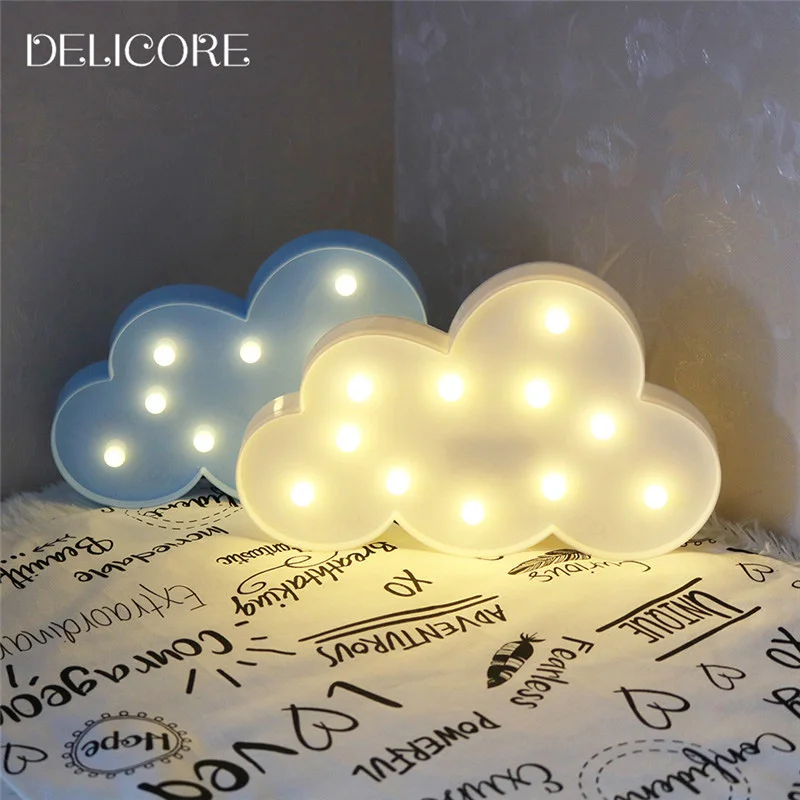 DELICORE Lovely Cloud Light 3D Звезда Луна ночной свет светодиодный милый шатер знак для детей