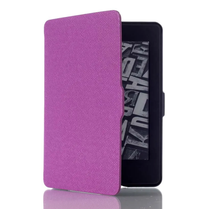 Капа для Amazon Kindle Paperwhite 1/2/3 6 дюймов для чтения электронных книг Tablet Smart Sleep/Wake из искусственной кожи чехол крышка со стилусом - Цвет: Purple