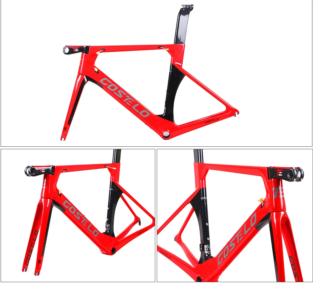 Costelo AEROMACHINE Monocoque диск углеродного волокна дорожный велосипед рама велосипеда bicicleta frameset Подседельный штырь вилка гарнитура 50 52 54 56