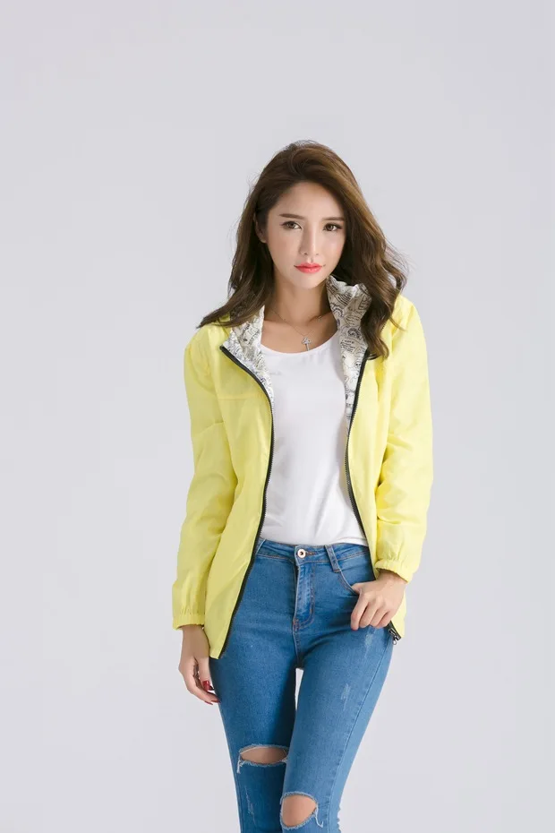 2017 Autumn Women Bomber Basic Jacket Pocket Zipper Hoodies Women Two Side Wear Cartoon Print Outwear Loose Coat 18