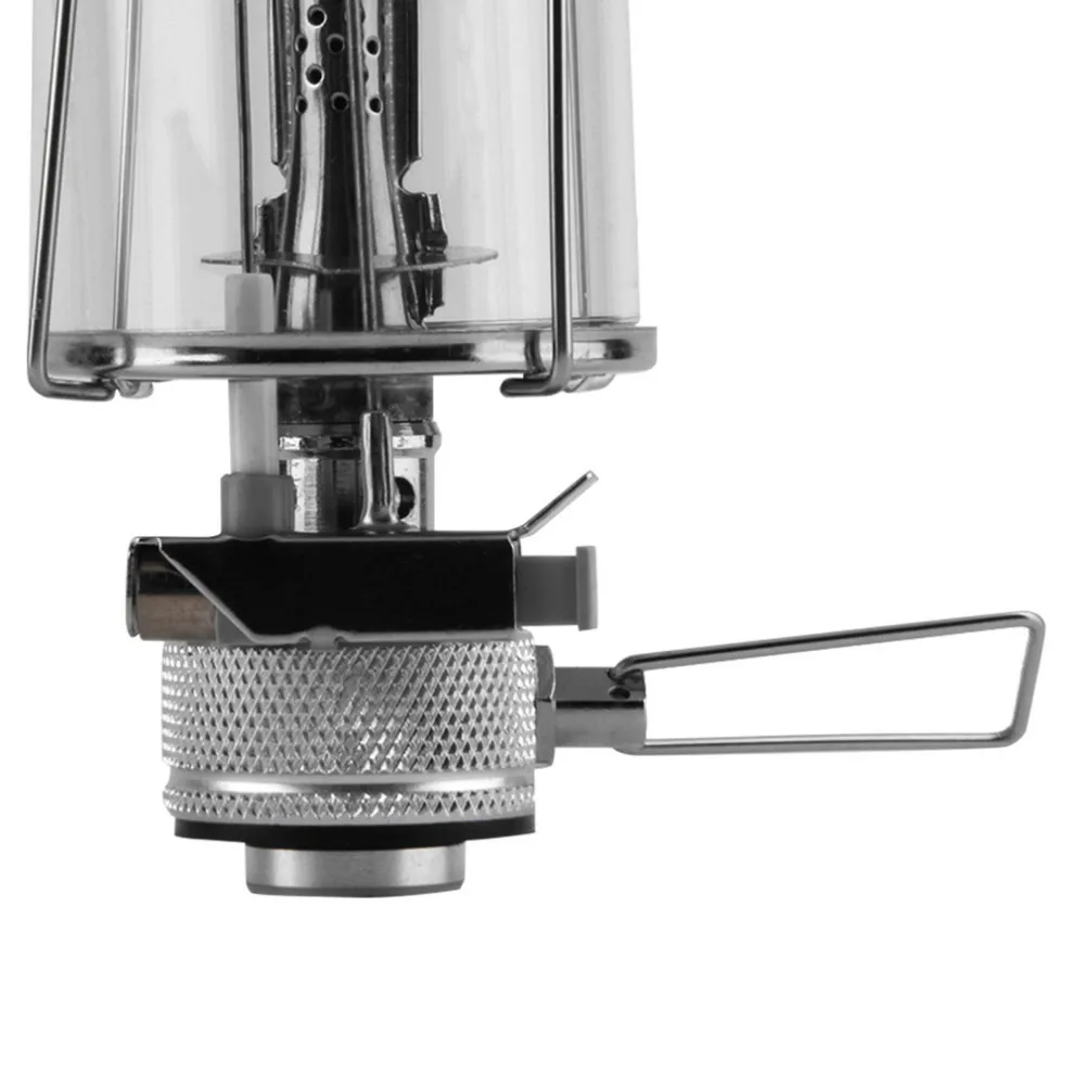 Docooler/® Mini Portable Camping Lantern Gas Light Tent Lamp Torch Hanging Glass Lamp Chimney Butane 80LUX