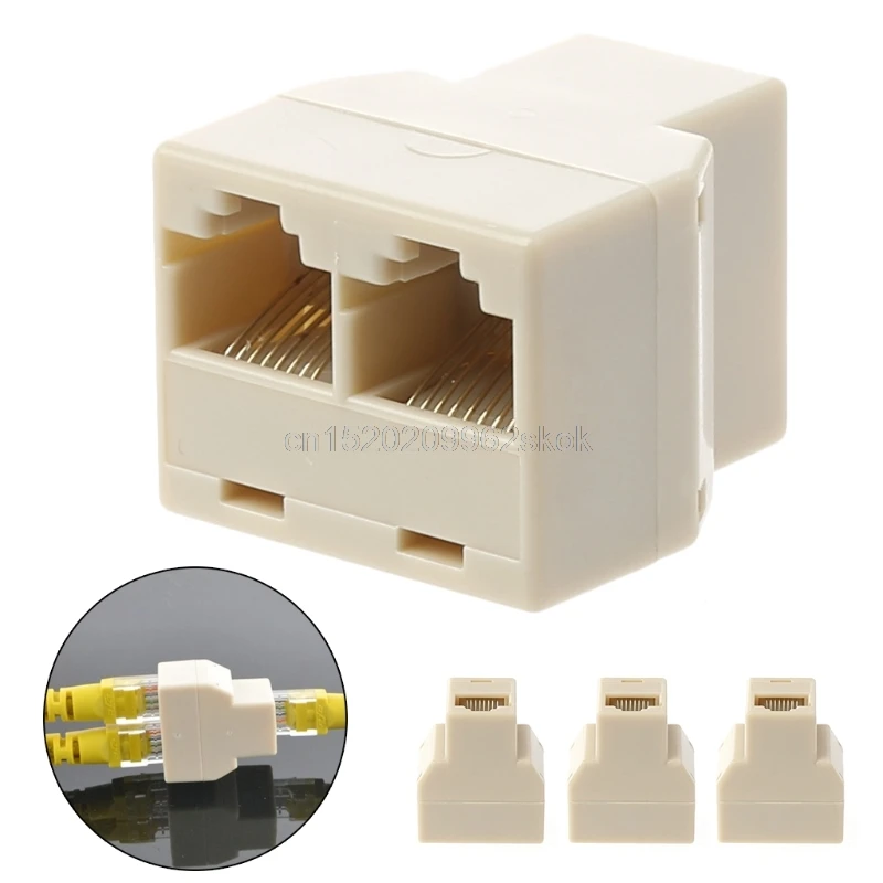 

3Pcs 1 To 2 Way LAN Ethernet Network Cable RJ45 Female Splitter Connector Adapter #H029#