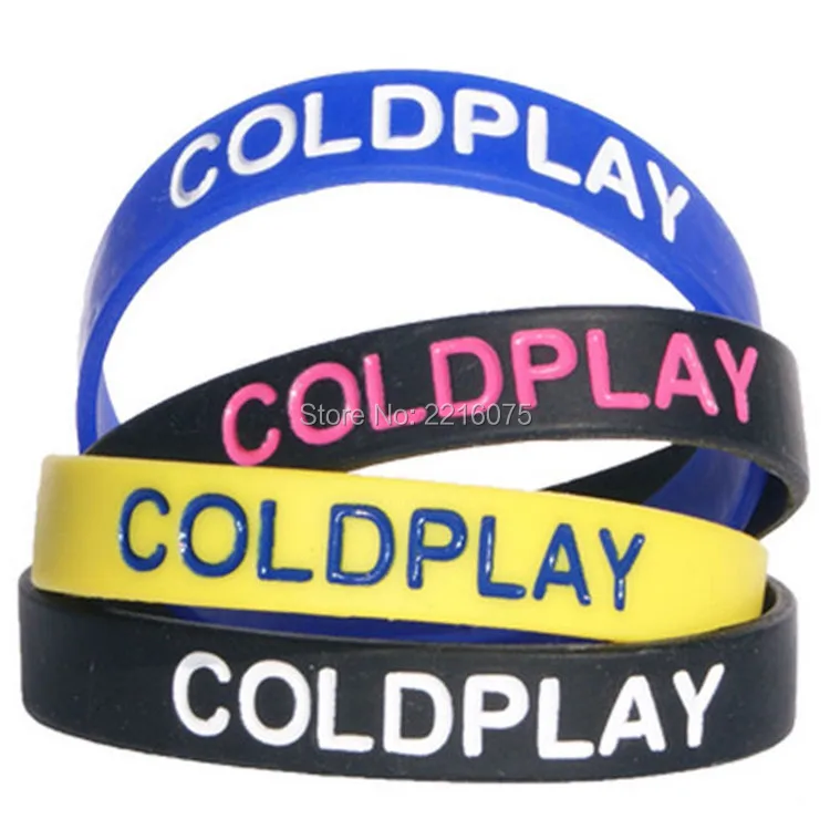 300pcs COLDPLAY wristband silicone bracelets free shipping by DHL expressin Cuff Bracelets from