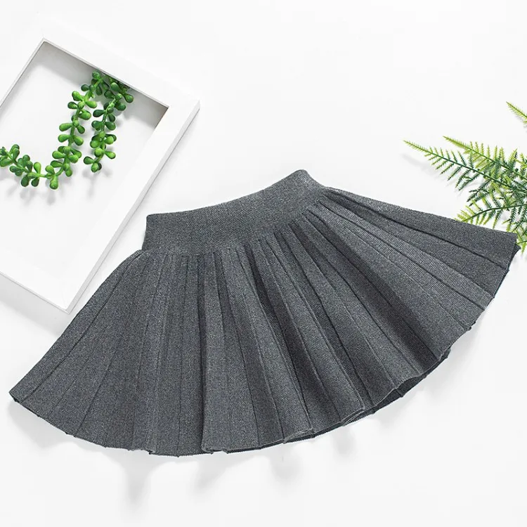 

2019 Baby School Dance Skirts Pleated Skirts Girls Knit Skirt Bottoming Princess Wool Cotton Skirts For Girls Children Clothes