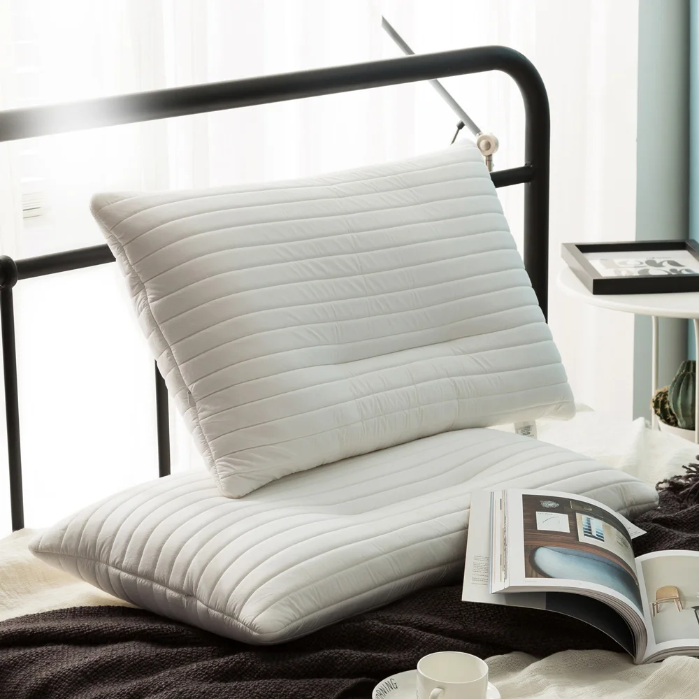 

Rectangle Pillows Natural Latex Comfortable Neck Head Care Health Pillows 100% Cotton Pillowcase Thick Breathable Home Textile