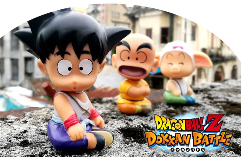 3 шт. Dragon Ball SON GOKU Oolong Kuririn автомобильный орнамент встряхивание кивающая кукла милая игрушка с помпоном японское мультяшное украшение интерьера