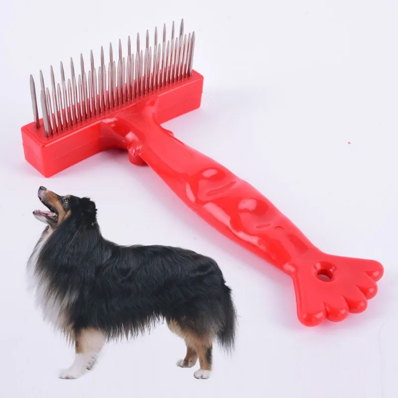 НОВЕЙШИЙ МЕТАЛЛИЧЕСКИЙ 2 ряда зубная щетка для домашних животных для собак сброс шерсти линька для ухода за волосами Расческа пуходерка AA
