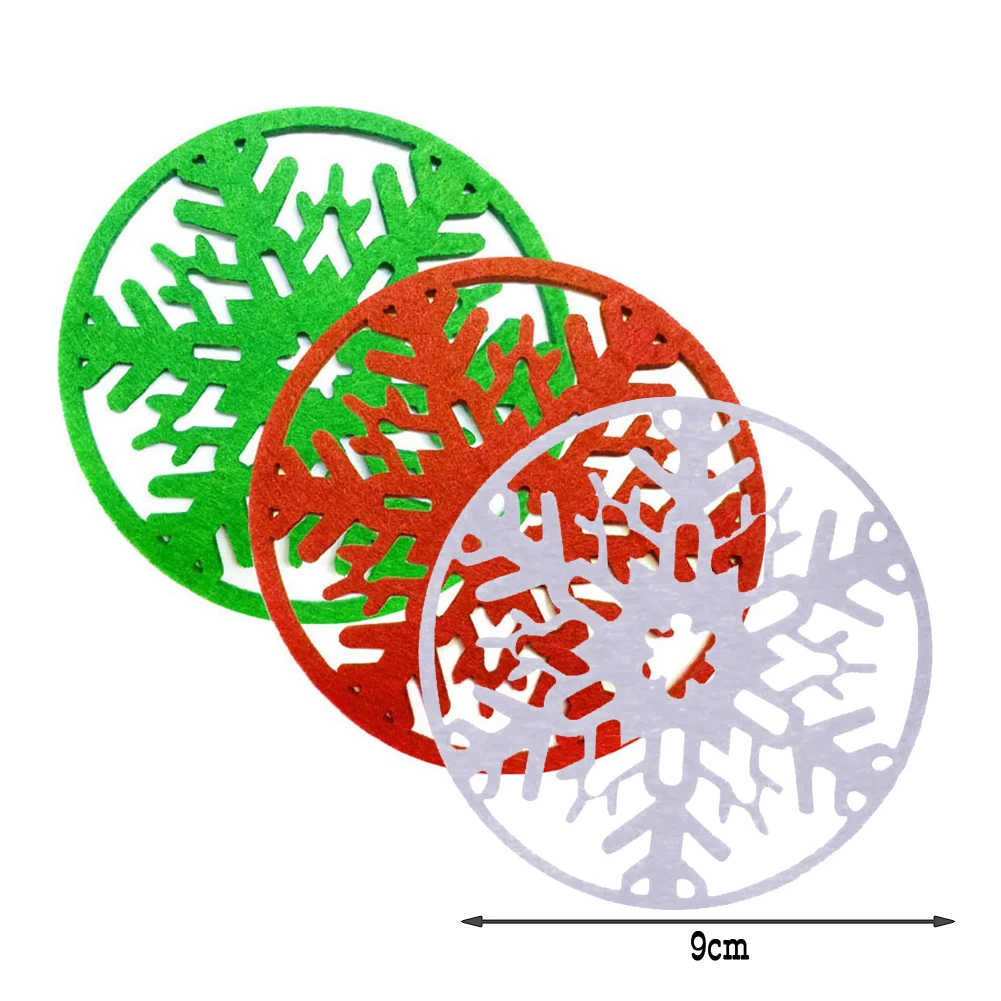 10 шт./лот коврик для чашки со снежинками из нетканого материала вечерние поднос для посуды кофейные подушечки рождественские украшения для дома
