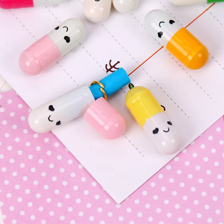 50 шт./лот Kawaii Дети Мини Смайлик смайлик таблетки любовь пустые сообщения капсула