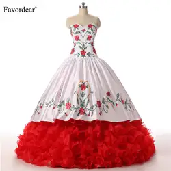 Favordear/бальное платье в пол с милыми цветами, vestidos Quinceanera, многослойное платье с оборками для особых случаев