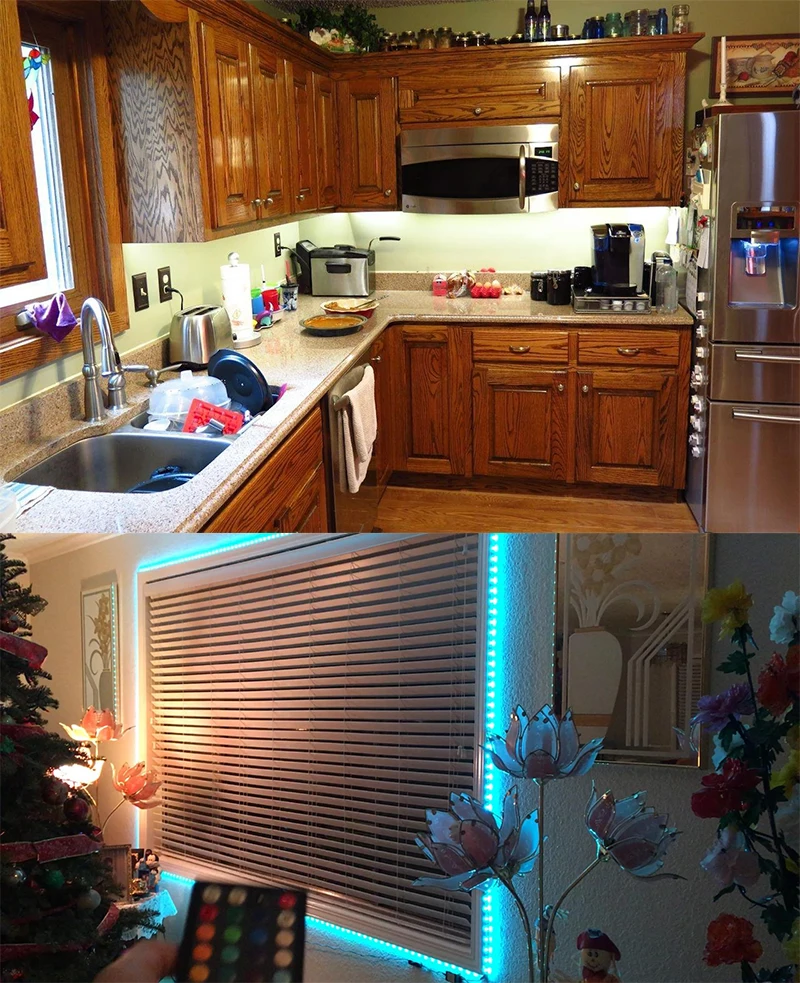 Водонепроницаемый 5050 RGB 5 м светодиодный ленточный светодиодный светильник 12 в гибкий декоративный светильник для дома RGB/белый/теплый белый/синий/зеленый/красный