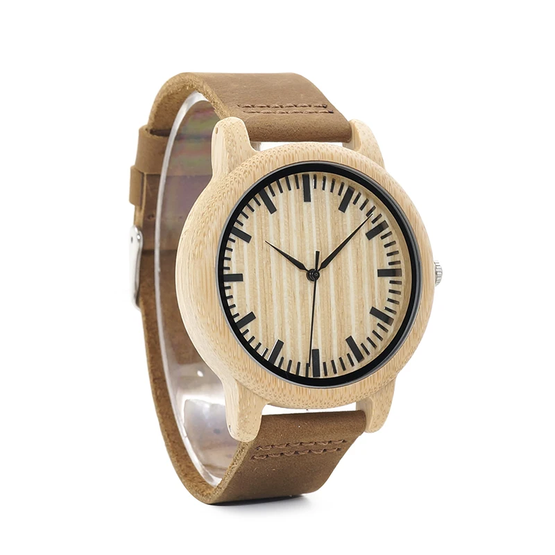 BOBO BIRD WA20A21 Casual Wooden Watch Men Bamboo Quartz Watches With Leather Straps relojes mujer marca de lujo With Gift Box