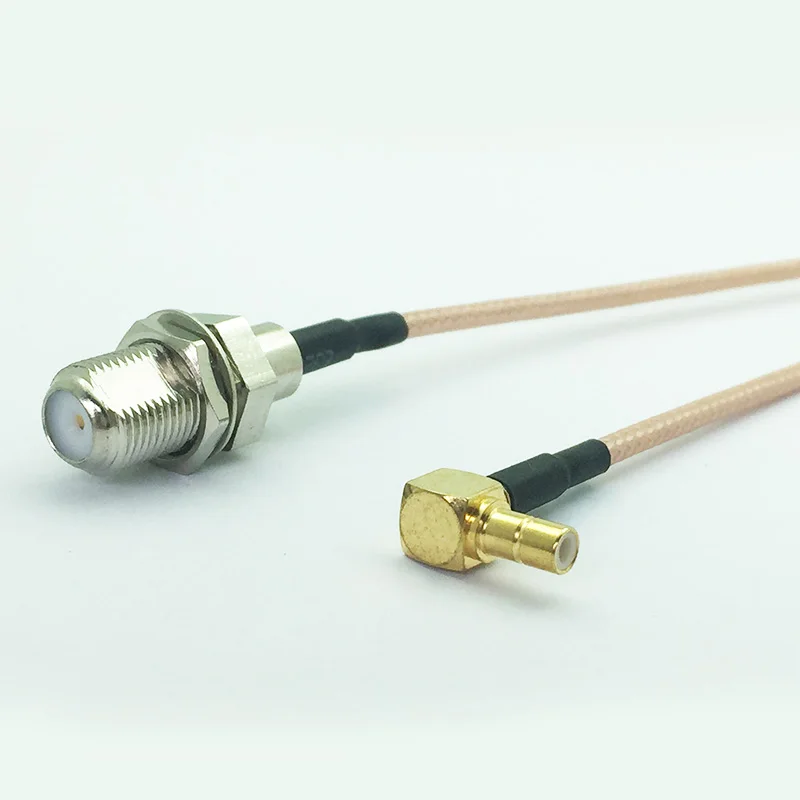 2pcslot F Female Jack to SMB Male Right Angle RG316 Pigtail Cable Extension Cable 15CM 6 Jumper Cord (1)