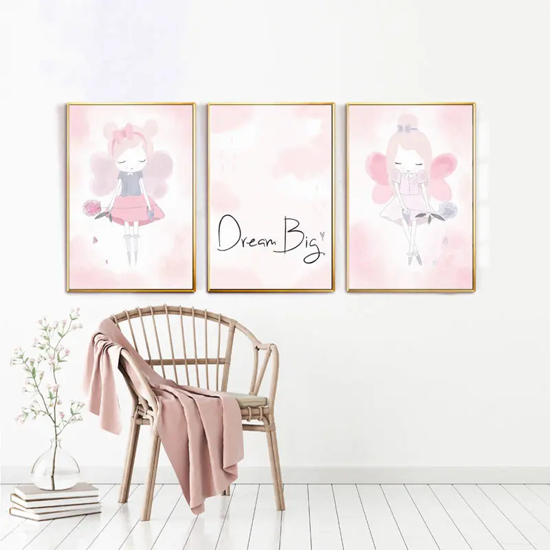 Домашний декор Скандинавская Картина на холсте Wall Art для девочек с принтом