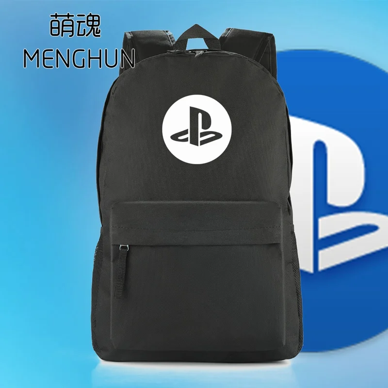 

Cool game fans backpack PS icon printing game fans gift nylon black backpack cheap school bag accept customization nb356