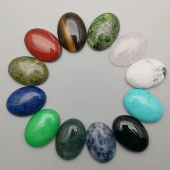 

cab cabochon natural stone for jewelry making bead 25X18MM Assorted oval shape beads mixed 12Pcs/lot Free shipping wholesale