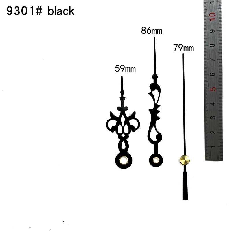

12888 Young Town White Axis Hands Black Clock Hands 9301# Metal Aluminum Quartz Clock Accessory High quality DIY Clock kits