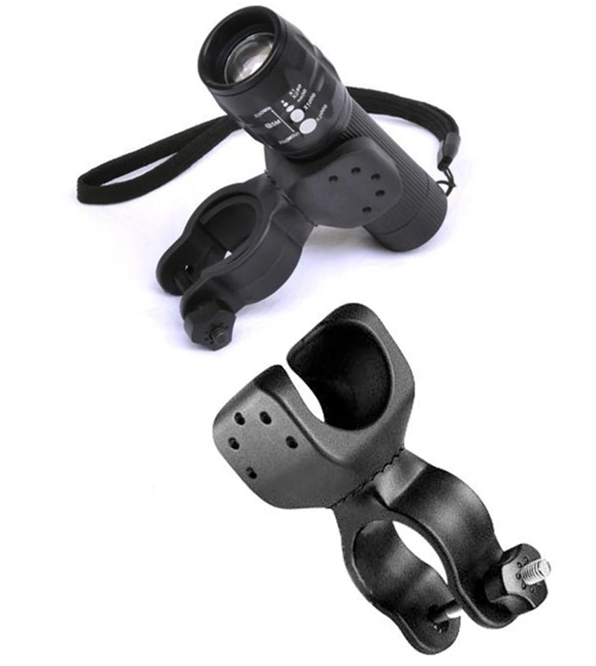 Outdoor Cycling Bicycle 360 Degree Rotary Bike Clip Bracket for Flashlight Torch Lamp Bicycle Front Light Support Lights Holder