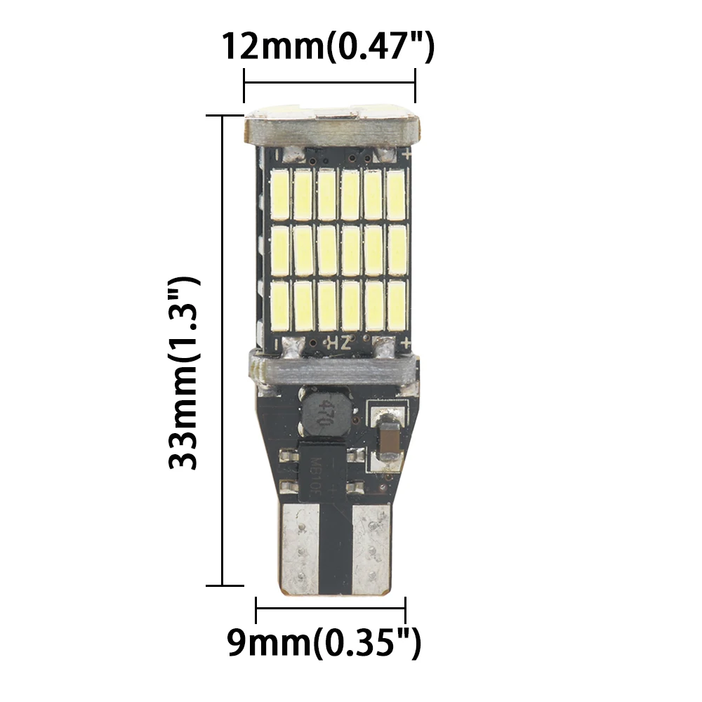 Senzeal 2x автомобиль Светодиодный лампочки интерьер светильник W16W 4014 45SMD обратный T15