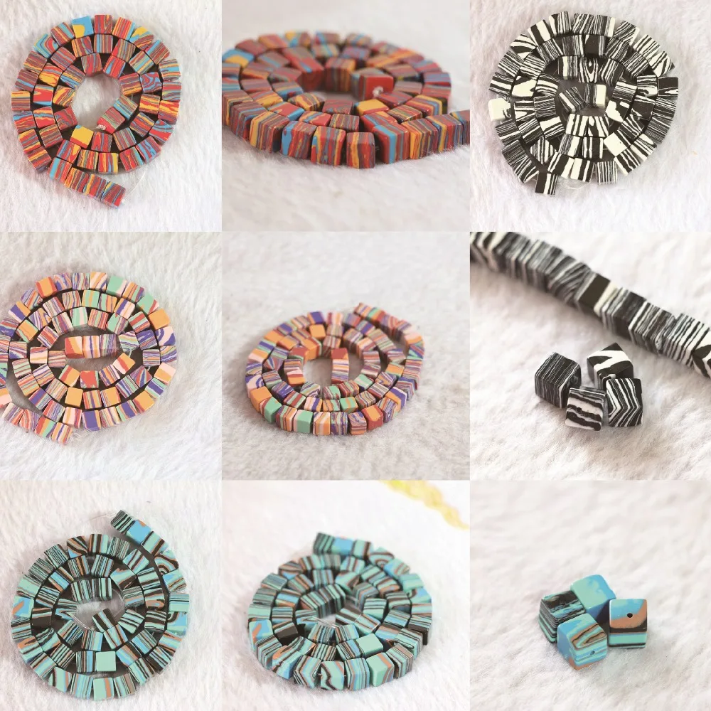 

Multicolor calaite turquoises stone 8x8mm diagonal square loose beads new diy jewelry 15"B754