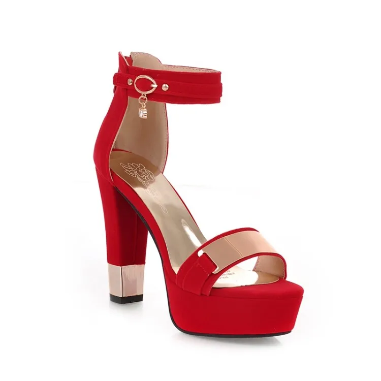 Летние женские босоножки на высоком каблуке; sapatos mulher schoenen vrouw; chaussure femme zapatos mujer; женская обувь; sandalias femme; T865 - Цвет: Красный