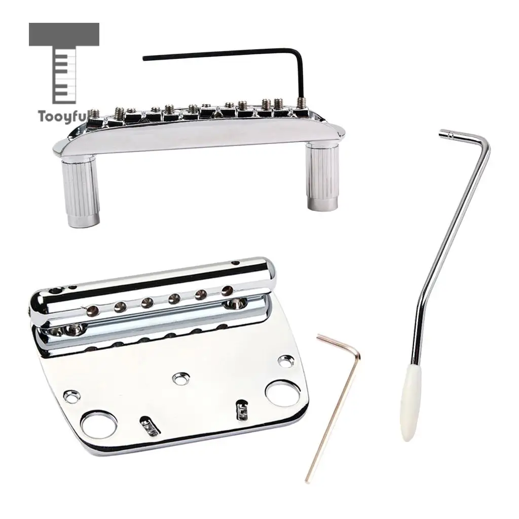 Exquisite 6 String Guitar Tremolo Bridge Tailpiece Set for Jazzmaster Musical Instrument Guitar Replacement Parts Chrome