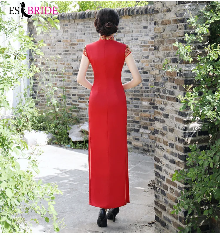 Gorgeous Gold Appliques Evening Dresses Long Elegant Lace Red Short Sleeve Formal Prom Gowns Evening Gowns for Women ES1834 Gorgeous Gold Appliques Evening Dresses Long Elegant Lace Red Short Sleeve Formal Prom Gowns Evening Gowns for Women ES1834