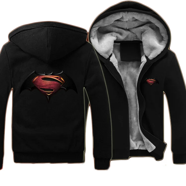 Movie Batman v Superman Dawn of Justice Superhero Hoodies Zip up Super