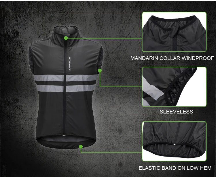 WOSAWE велосипедный жилет высокая видимость светоотражающий жилет безопасности ночной бег езда мотоциклетная куртка жилет зеленый/размер M-3XL