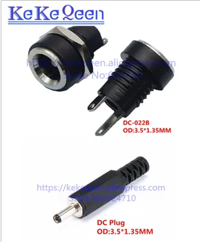 

100PCS/LOT DC022B Pin 3.5*1.35mm DC Power Jack Power Socket Terminal DC Connector With Screw Nut Welding DC-022B