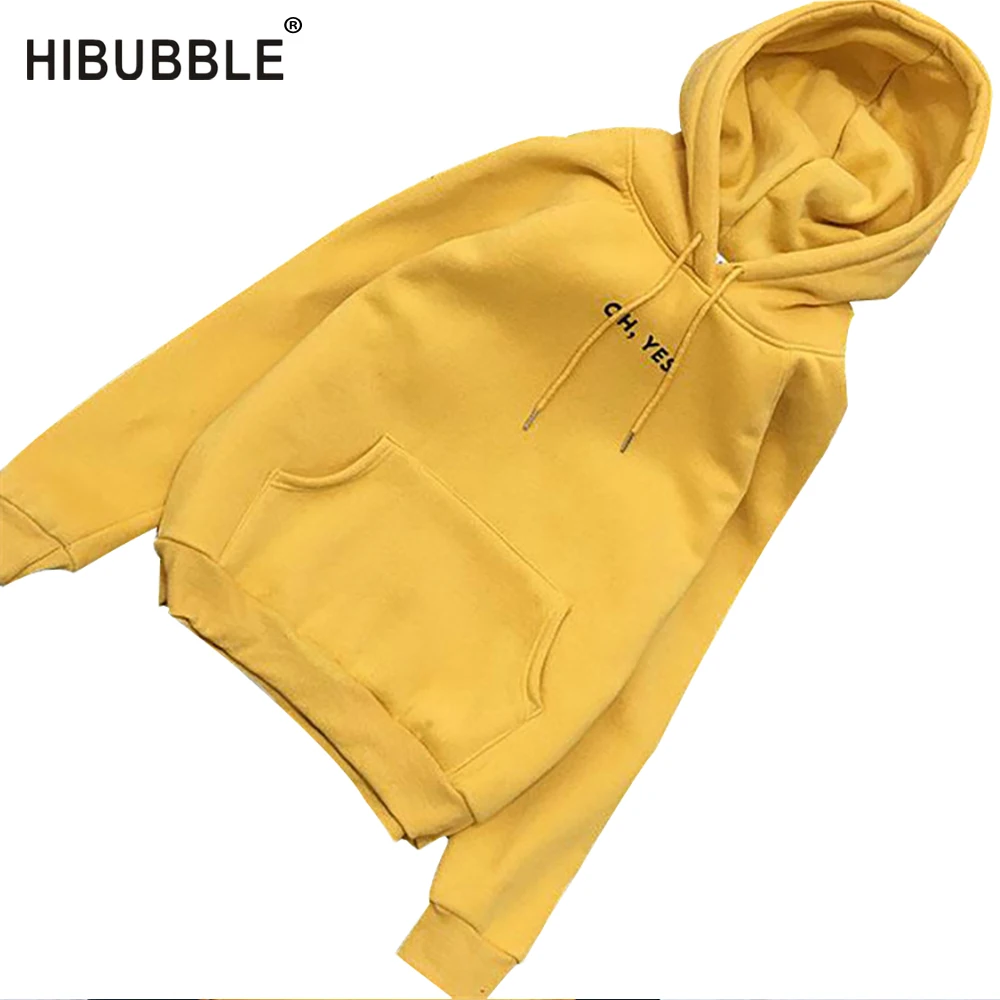 

New Hoodies Women Fleece Fall Winter Long Sleeve Sweatshirt Women "OH YES" Letter Pullover harajuku sudadera mujer sweat femme