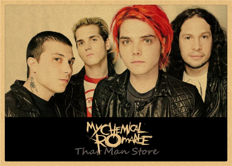 My Chemical Romance Американский панк рок группа Винтаж Плакат крафт-бумага ретро кафе домашний декоративный настенный плакат - Цвет: Темно-серый