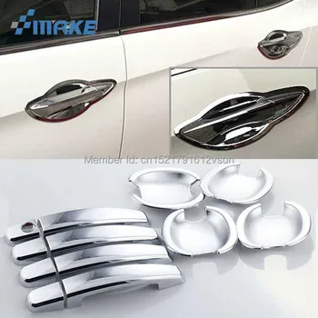 

smRKE For Honda Crider Car Chrome Door Bowl Cover Stickers Interior Decoration Sequins Brand Auto Accessories Styling