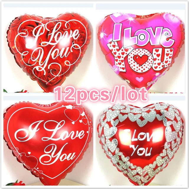 12pcs lot rose i love you heart balloons foil valentine s day