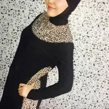 Сексуальный леопард Буркини черный полный Чехол скромный исламский хиджаб купальники для мусульманских девушек женщин