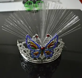 

Free shipping 10pcs/lot led butterfly headwear Light-Up optical fiber Headband LED Party Raves birthday party decorations kids