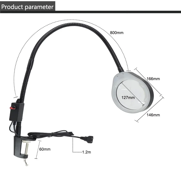 Увеличительное стекло для больших линз 10 раз Регулируемый s-образный кронштейн оснастка инспекционная Лупа