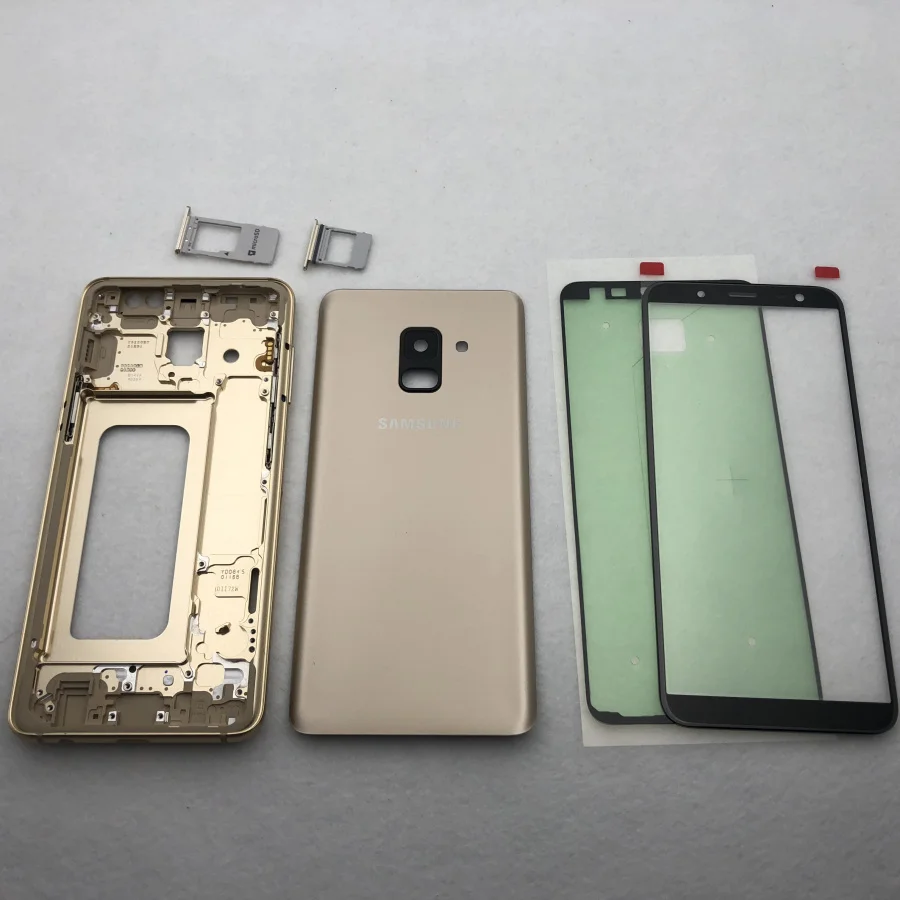 Для Samsung Galaxy A8 2018 A530 A530F полный корпус задняя крышка батарейного отсека средняя