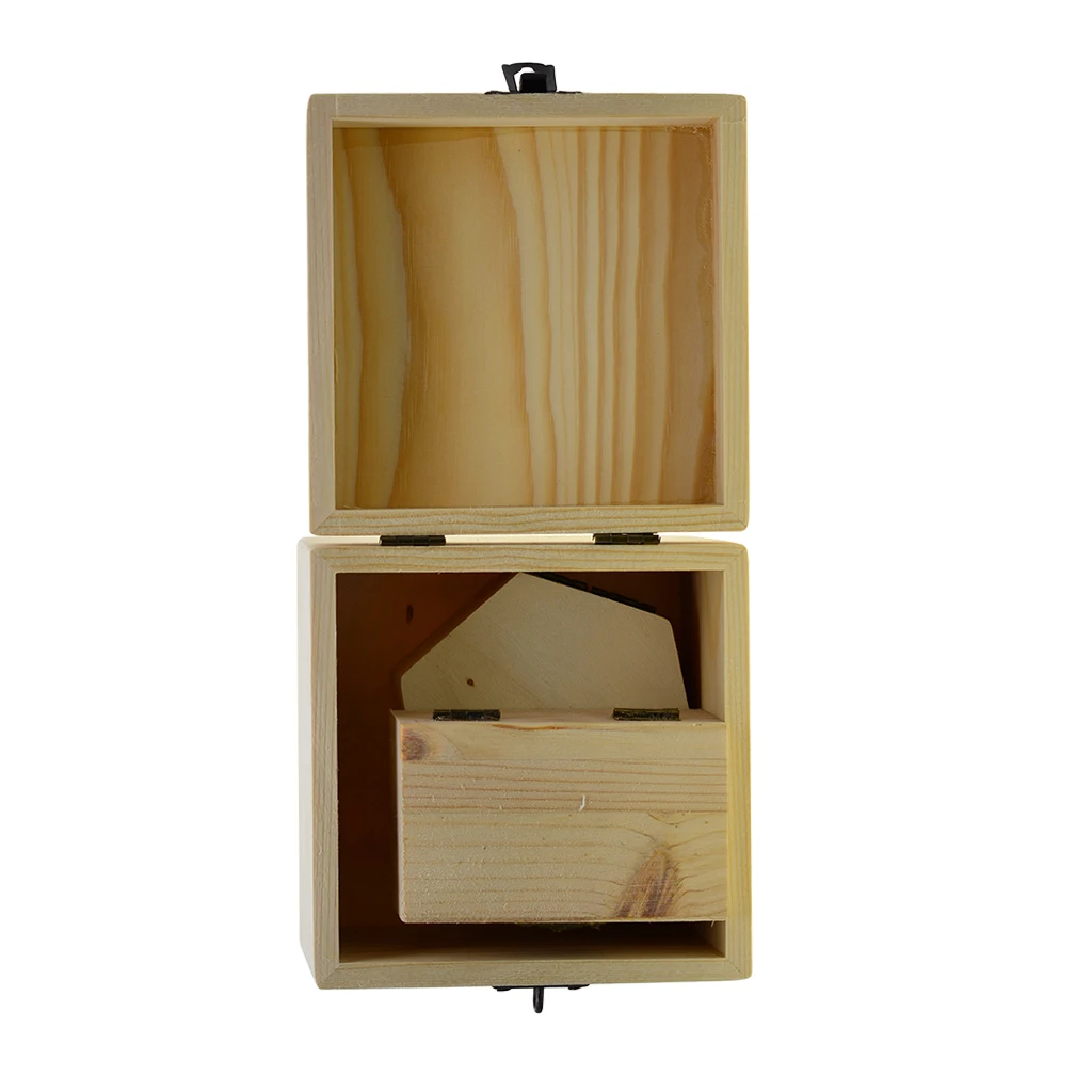 3pcs Blank Unfinished Wood Wooden Jewelry Storage Box Organizer Container for DIY Craft Wedding Party Favors