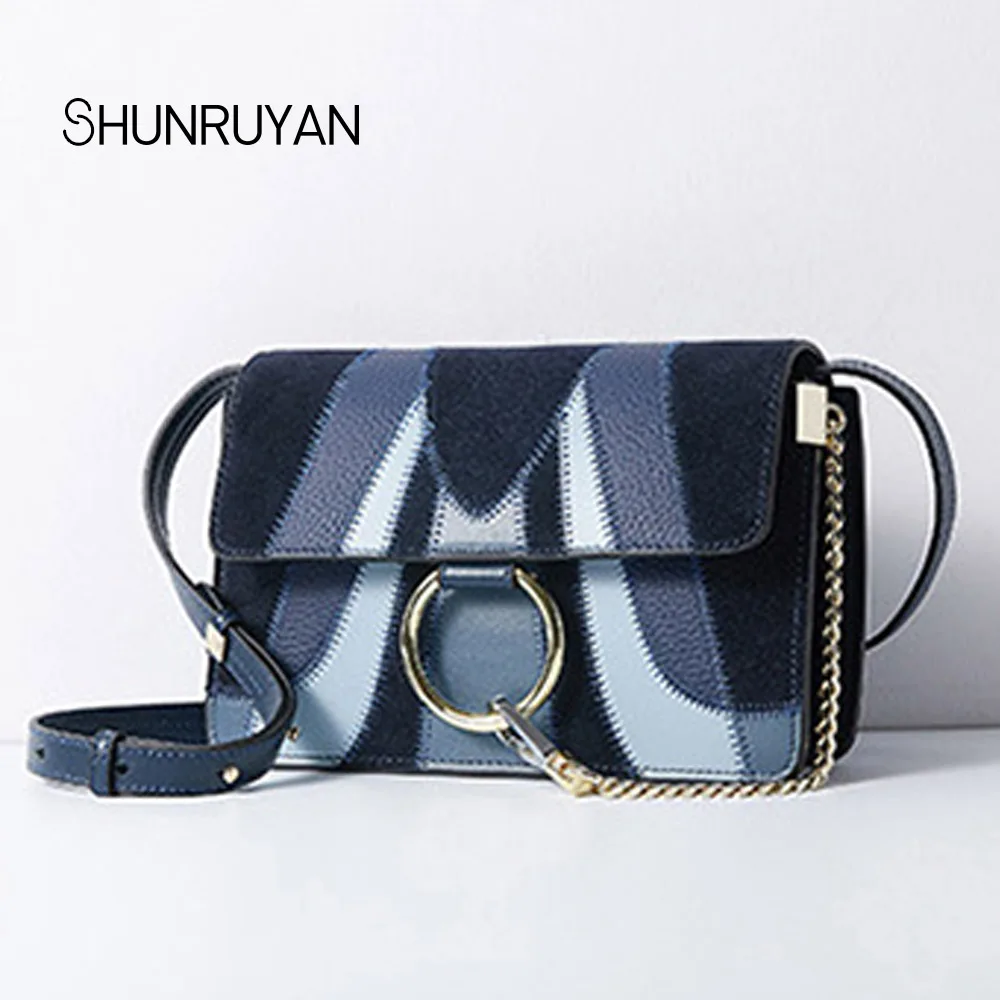 

SHUNRUYAN 2018 Brand design Genuine Leather women bag crossbody bag shoulder bag chain fashion party bag