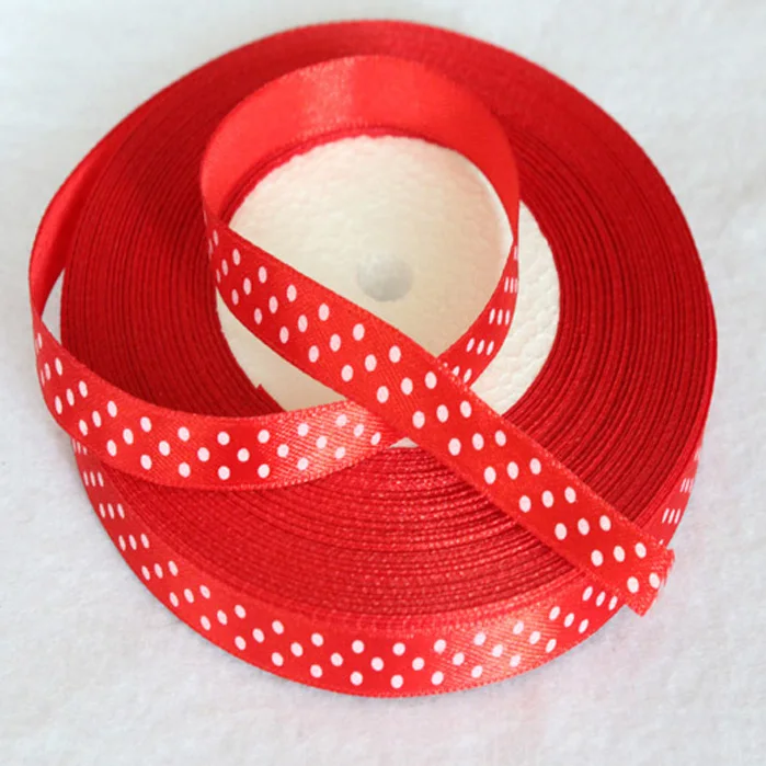 Атласная лента в горошек 100 ярдов 3/8 дюйма 10 мм|ribbon satin|polka dot ribbondot ribbon |