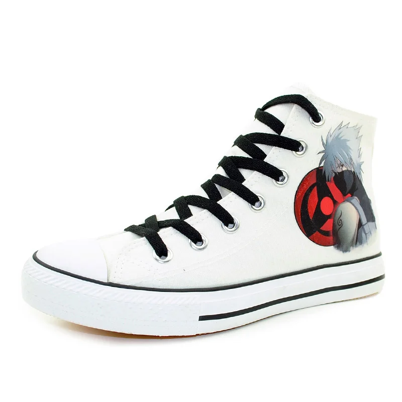 

The Naruto Styles Shoes Fashion Anime Canvas Shoes Kakashi Cosplay Shoes Flat High Top Men Sneakers Teenagers Vulcanized Shoes