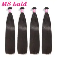 Ms Lula Hair Brazilian Hair Wave Straight 4 Bundles Deal 100% Human Hair Extension Double weft Remy Hair Free Shipping