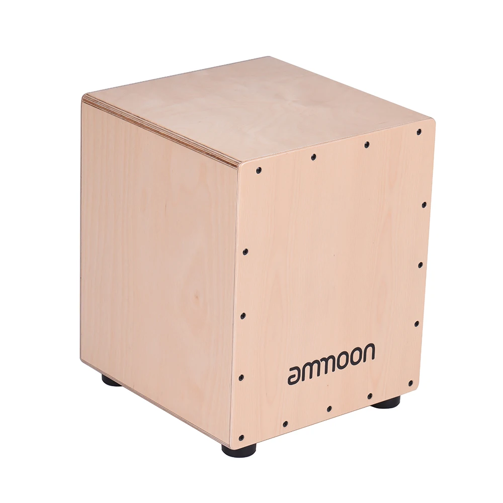 Ammoon Средний размер деревянный Cajon коробка барабан ручной барабан ударный инструмент березовая древесина с регулируемыми струнами сумка для переноски