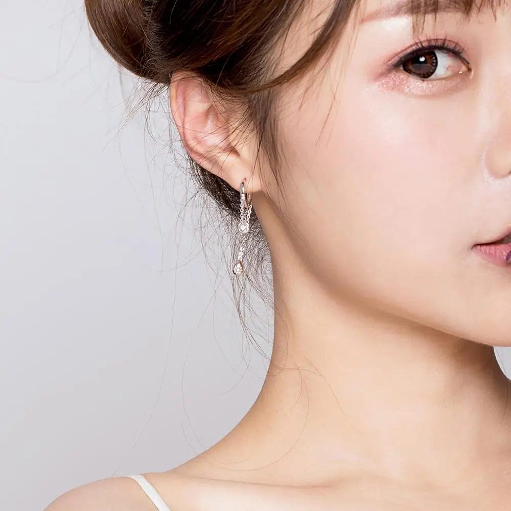 2018 Hot Sale Fashion Jewelry Drops of water Brincos Oorbellen Long Statement Tassel Zircon Drop Earrings For Women Gift